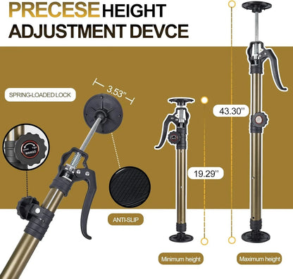 MANQO Adjustable Cabinet Jack Support Pole Set 49–110cm – 2 Piece 3rd Hand Support System